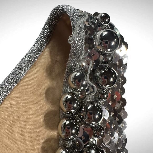 Paco Rabanne Silver Sequin Cut Out Gown Maxi Dress Size US 12 FR 44 Spring '24 - Picture 14 of 16